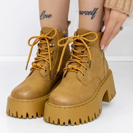 Frauenstiefel im Spring-Auto 3WL116 Gelb Mei