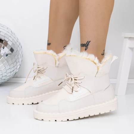 Frauenstiefel mit Pelz 3xj110 Beige | Mei