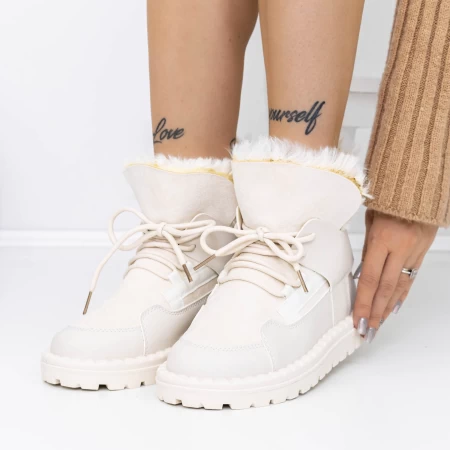Frauenstiefel mit Pelz 3xj110 Beige | Mei