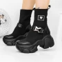 Frauenstiefel im Frühling-Jesjn18 Schwarz Mei
