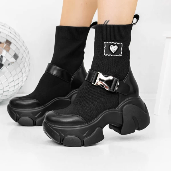 Frauenstiefel im Frühling-Jesjn18 Schwarz Mei