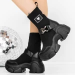 Frauenstiefel im Frühling-Jesjn18 Schwarz Mei