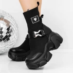 Frauenstiefel im Frühling-Jesjn18 Schwarz Mei