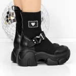 Frauenstiefel im Frühling-Jesjn18 Schwarz Mei