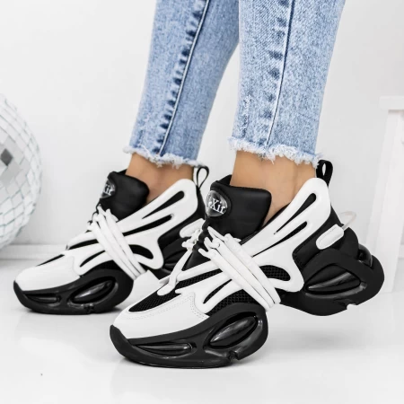 Frauen-Sneaker 3WL78 Black-Biała | Mei