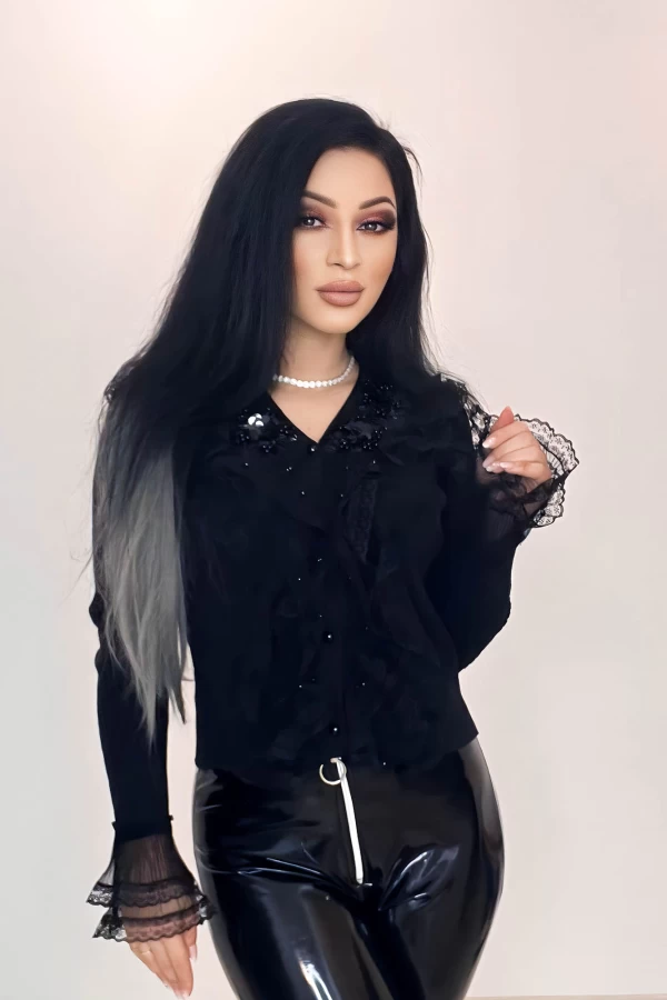 Frauen 205ff schwarzes Sweatshirt Kikiriki