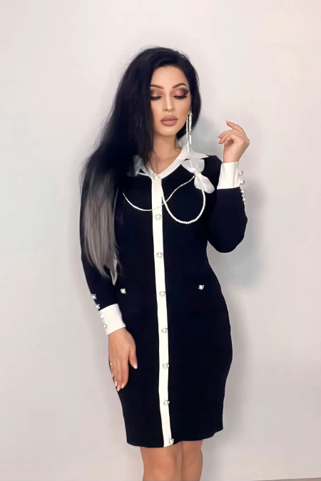 Frauenkleid MCY03882 Schwarz | Kikiriki