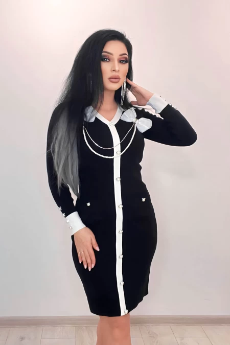 Frauenkleid MCY03882 Schwarz | Kikiriki