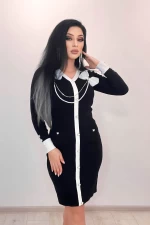 Frauenkleid MCY03882 Schwarz | Kikiriki