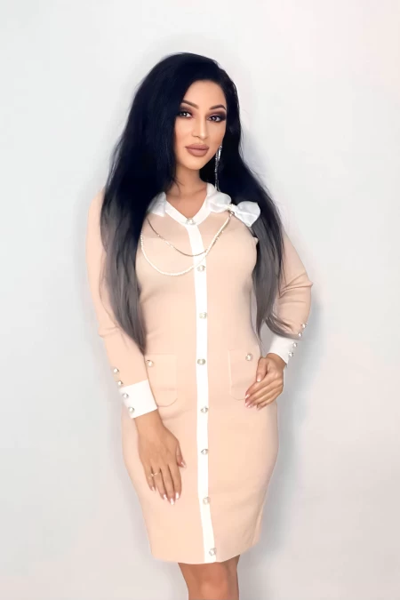 Frauenkleid MCY03882 Beige | Kikiriki