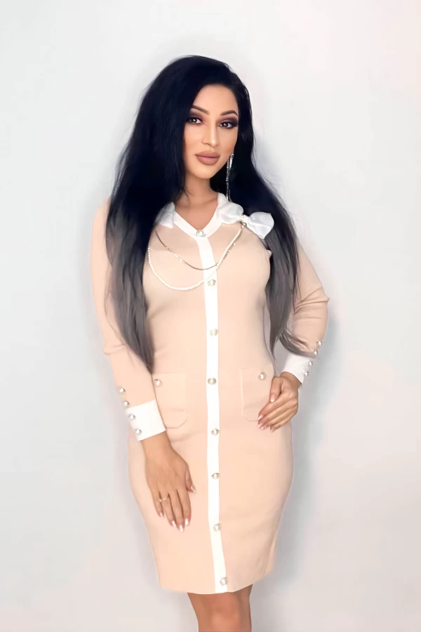 Frauenkleid MCY03882 Beige | Kikiriki