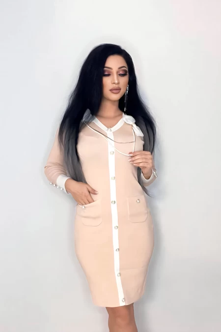 Frauenkleid MCY03882 Beige | Kikiriki