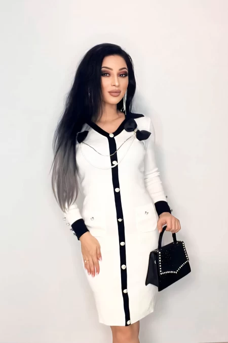 Frauenkleid MCY03882 Weiß | Kikiriki