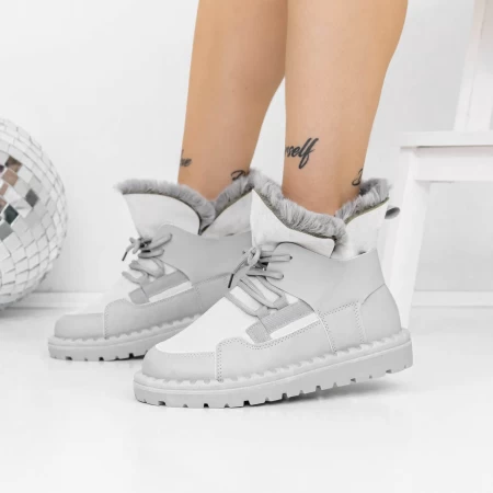Frauenstiefel mit Pelz 3xj110 Grau | Mei
