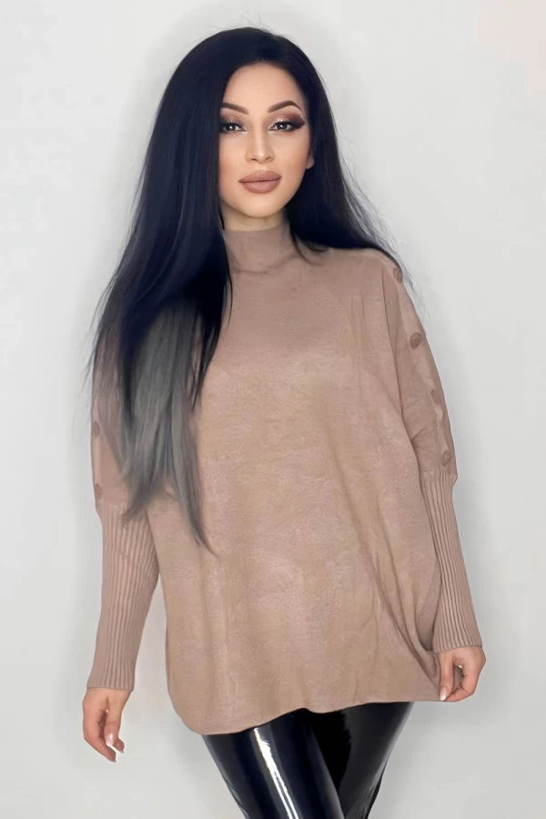 Frauen Sweatshirt M2610 dunkler Beige Kikiriki