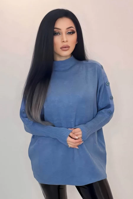 Frauen Sweatshirt M2610 Blau Kikiriki