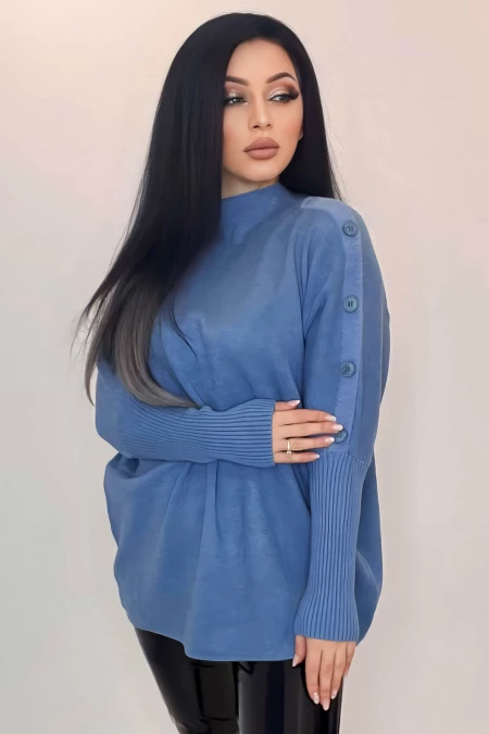 Frauen Sweatshirt M2610 Blau Kikiriki