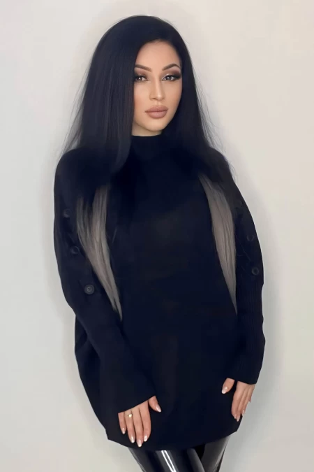 Frauen M2610 Sweatshirt schwarz Kikiriki