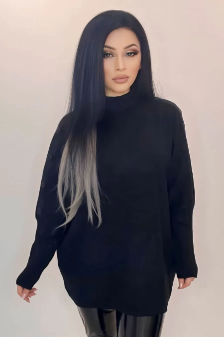 Frauen M2610 Sweatshirt schwarz Kikiriki