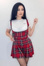 Frauen S3210 Red-Green Overalls Kikiriki