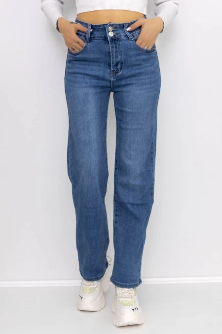 Frauen -Denimjacke G7908 Blau Gesicht