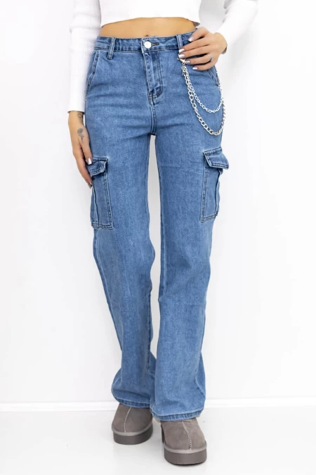 Frauen -Denimjacke G7931 Blau Gesicht