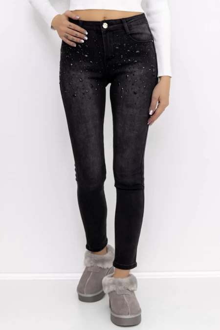 Frauen -Denimjacke GH7365E Schwarz | Gesicht