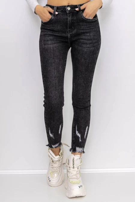 Frauen-Denimjacke KP128-6 Schwarz | Gesicht