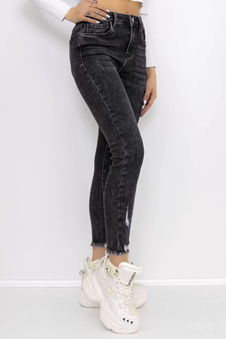 Frauen-Denimjacke KP128-6 Schwarz | Gesicht