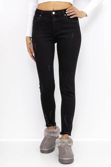Frauen-Denimjacke KP189-2 Schwarz | Gesicht