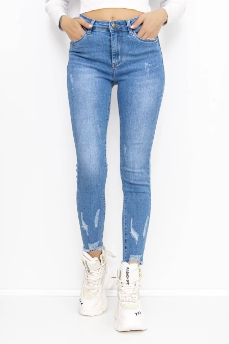 Frauen-Denimjacke KP189-5 Blau Gesicht