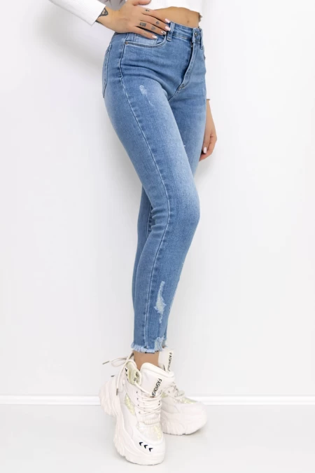 Frauen-Denimjacke KP189-5 Blau Gesicht
