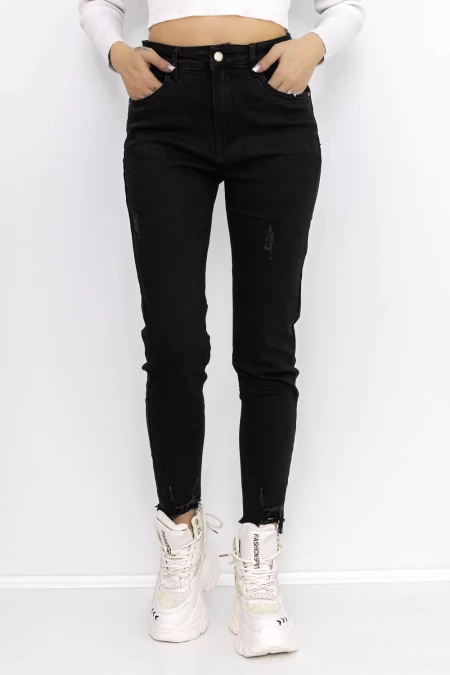 Frauen-Denimjacke KP190-2 Schwarz | Gesicht