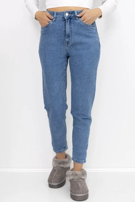 Frauen -Denimjacke KS138 Blau Gesicht