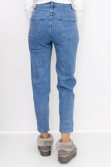 Frauen -Denimjacke KS138 Blau Gesicht