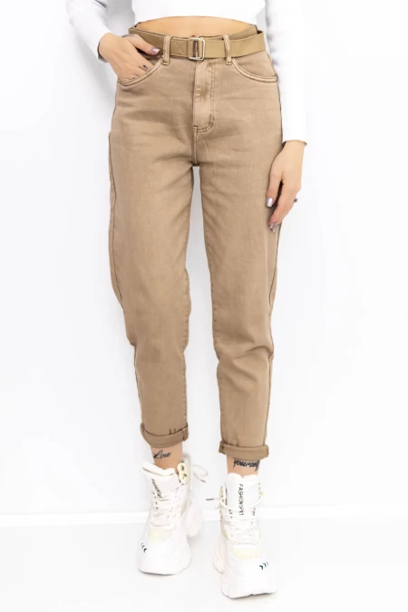 Frauen-Denimjacke KS138-6 Beige Gesicht