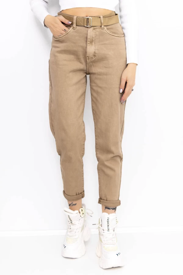 Frauen-Denimjacke KS138-6 Beige Gesicht
