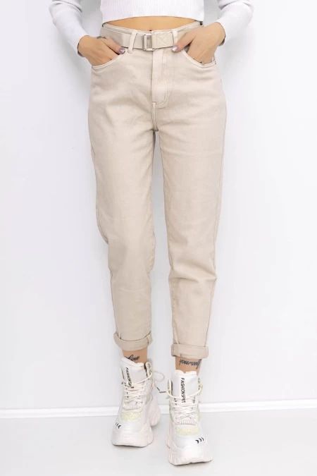 Frauen-Denimjacke KS138-13 Beige Gesicht