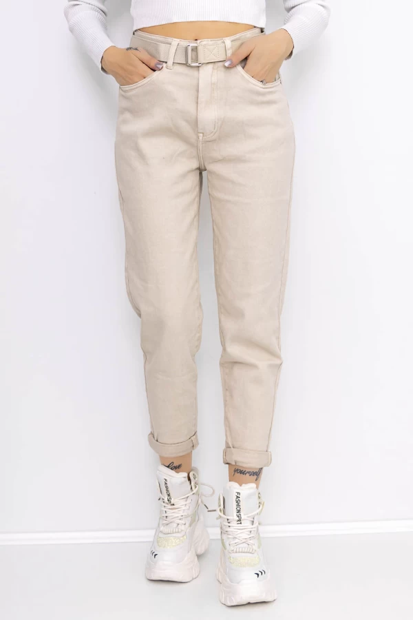 Frauen-Denimjacke KS138-13 Beige Gesicht