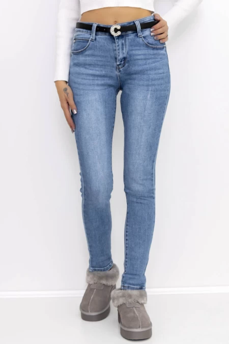 Frauen -Denimjacke M7869 Blau Gesicht
