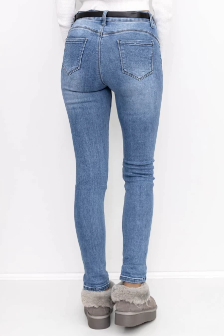Frauen -Denimjacke M7869 Blau Gesicht