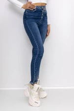 Frauen -Denimjacke MK7913 Blau Gesicht