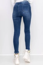 Frauen -Denimjacke MK7913 Blau Gesicht