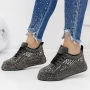 Frauen-Sneaker 3WL86 Black-Gunmetal | Mei