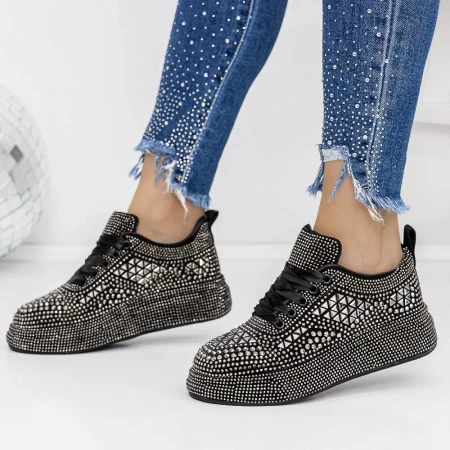 Frauen-Sneaker 3WL86 Black-Gunmetal | Mei