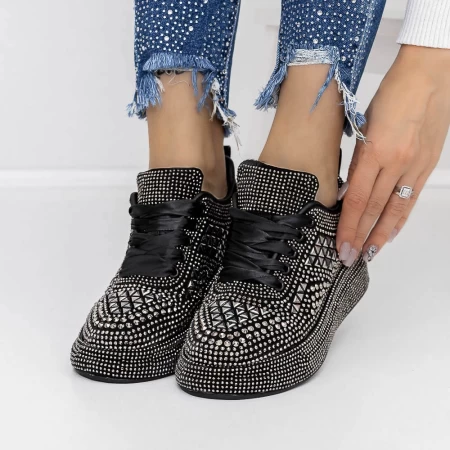 Frauen-Sneaker 3WL86 Black-Gunmetal | Mei
