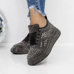 Frauen-Sneaker 3WL86 Black-Gunmetal | Mei