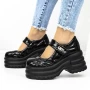 3WL167 schwarze Plattformschuhe Mei