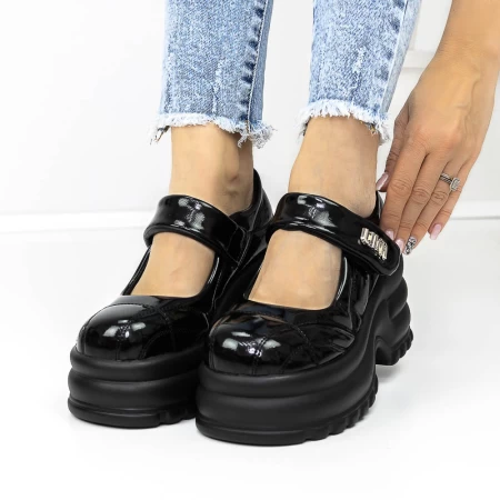 3WL167 schwarze Plattformschuhe Mei
