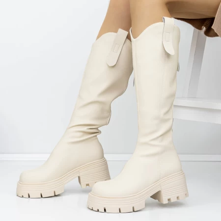 Low -Haeled -Stiefel der Frauen 3WL183 Beige | Mei